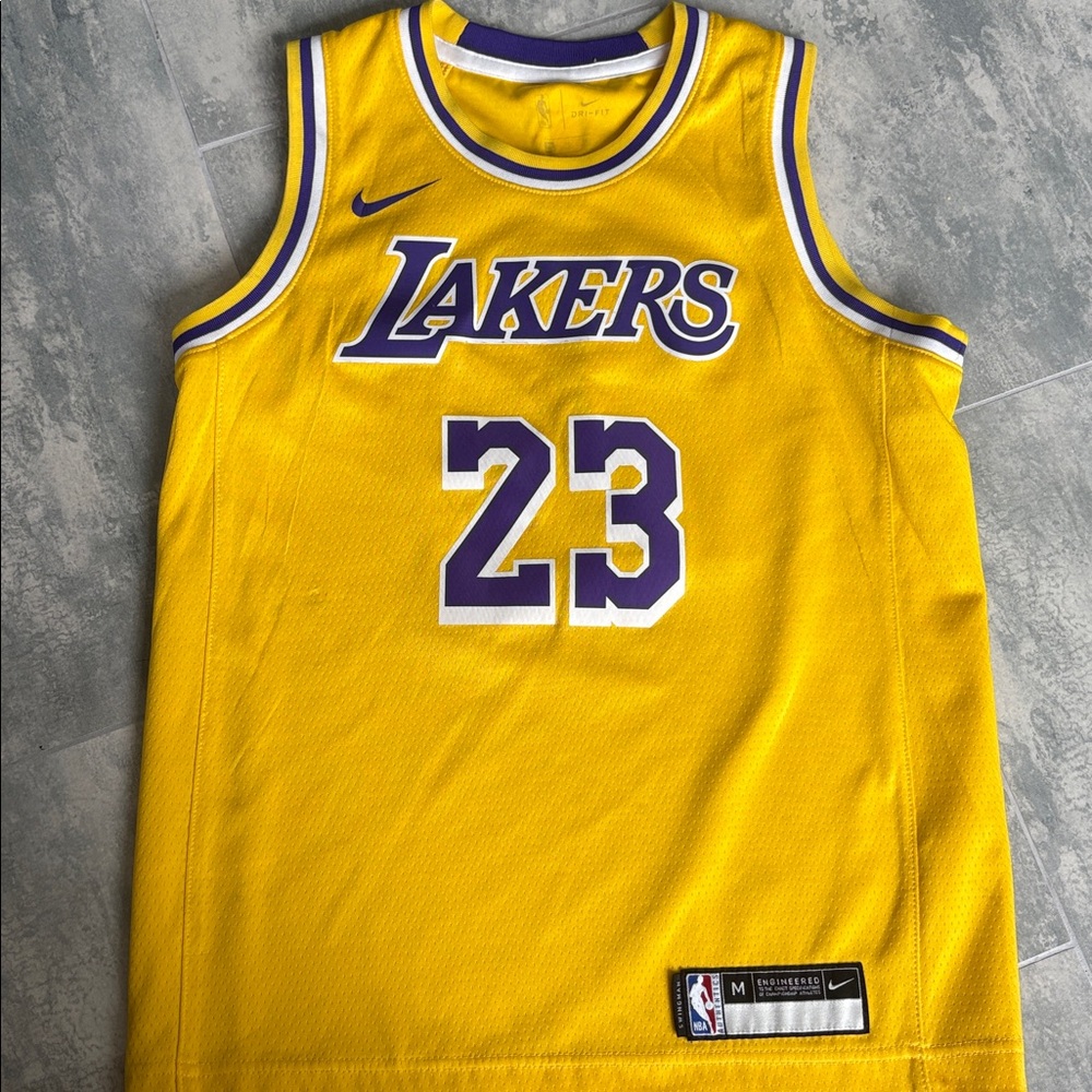 Nike Yellow and Purple Kids Lakers Jersey